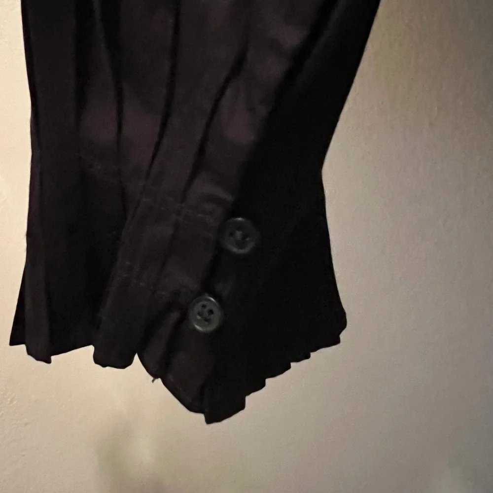 Madewell Puff Sleeve Top XXS Mixed Media Black Cotton Contemporary